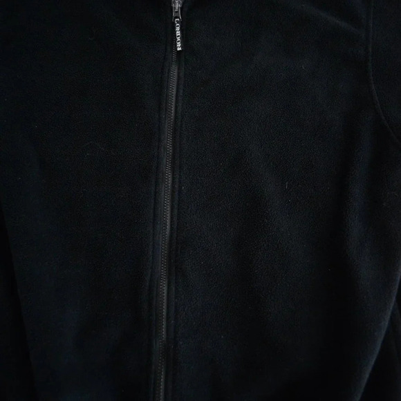 Vintage  London Fog Zip Up Black Fleece Sweater XL Reg - Picture 8 of 12